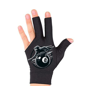 Guantes de snooker de tres dedos unisex de alta calidad del fabricante OEM guantes ignífugos antideslizantes de algodón/poliéster/LICRA - Product Image 1