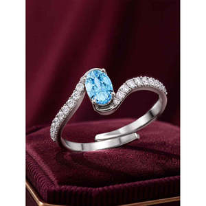Anillos de Plata de Ley 925 de Primera Calidad para Mujer, Corte Ovalado, Topacio, Circonita, Baño de Rodio, Incrustaciones de Rodio, Joyería para Hombre - Product Image 2