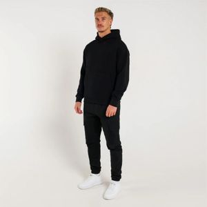 Sweat à capuche uni et décontracté pour homme en ciment et noir-Capuche fonctionnelle à boutons-pression avec un design minimaliste - Product Image 1