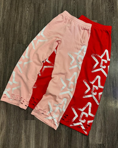 Factory Wholesale Custom Vintage High Waist Men Sweatpants Sun Faded Distressed <b>Baggy</b> Track <b>Jogger</b> Silk Screen Printing For Men - Product Image 1