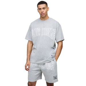 Nouvelle arrivée survêtement décontracté pour hommes personnalisé 100% coton polaire été Shorts costume surdimensionné t-shirts Shorts deux pièces ensembles - Product Image 1