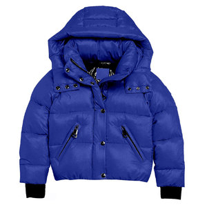 Kids Puffer Jacket <b>Zipper</b> Closure with Button Style Warm Lightweight Winter Wear - Product Image 4