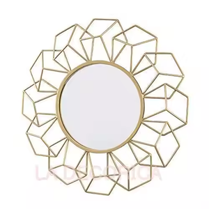 Miroir mural à cadre arbre de vie en fer fabriqué à la main organisé pour la décoration de la maison miroir de bassin vert rustique pour ferme - Product Image 4