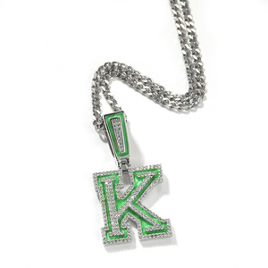 Collar con nombre personalizado y colgante de plata de ley Chapado en plata, Diamante de moissanita, regalo unisex para niños y fiestas - Product Image 5