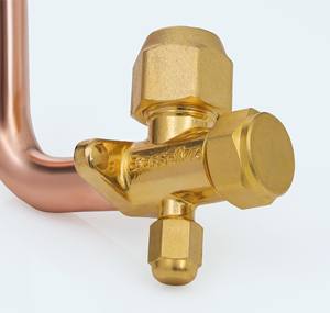 Vanne de dérivation à 3 voies en L de 5/8 pouce, 90 degrés, tuyau à 45 degrés, corps en laiton SAE, tuyau en cuivre 23G, 800 PSI pour ligne de réfrigérant CVC - Product Image 2