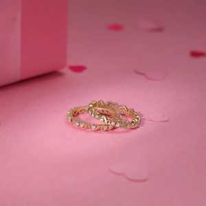 แหวนเพชรสีทองทำด้วยมือสำหรับงานครบรอบงานหมั้นและงานปาร์ตี้พร้อมสำหรับการจัดหาทั่วโลก - Product Image 1