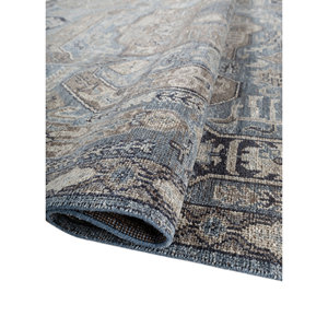 Tapis en laine noué à la main Aprezo bleu, motif médaillon rectangulaire en puzzle, pour salon, chambre à coucher, modèle Rgs-1502 (Cs-01) - Product Image 2