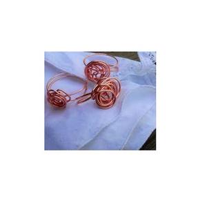 Copper Napkin Ring Restaurant Table Hotel <b>Wedding</b> Rose Gold Color Leaf Round 100% Copper Napkin Ring - Product Image 3