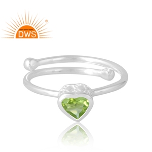 Best Selling 925 Sterling Selling Natural <b>Peridot</b> Gemstone <b>Ring</b> Custom Jewelry Manufacturer - Product Image 3
