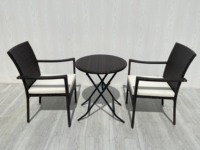 Ensemble bistrot moderne en osier 3 pièces, table et 2 chaises, pour cuisine, chambre, salle à manger, patio et jardin