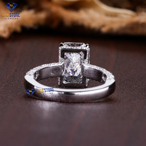 3.99 TDW Radiant & Round Cut Diamond Bague en or blanc par Lab-Stone/Bague avec une touche de glamour/couleur EF-VS - Product Image 2