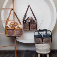 Cheveux sur cuir véritable Western porte-documents en cuir sac à bandoulière en cuir usiné à la main dissimulé transporter sac pour ordinateur portable