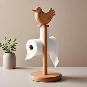 Porte-serviettes en papier en bois de haute qualité Design tendance Accessoires de salle de bain de qualité assurée fabriqués en Inde - Product Image 3