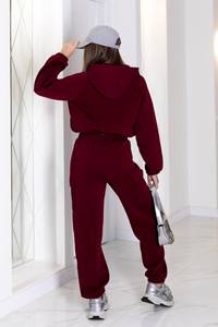 Ensemble de survêtement en molleton surdimensionné vert olive avec motif imprimé pour hommes et femmes - Product Image 2