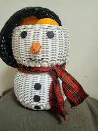 Navidad 2023 Nuevo producto Almacenamiento de muñeco de nieve de ratán hecho a mano para Navidad - Product Image 4