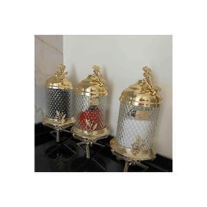 Luxury Cam Jar Set of 3 Yellow Turkish Footed Storage <b>Bottles</b> & Jars <b>1L</b> - Product Image 1