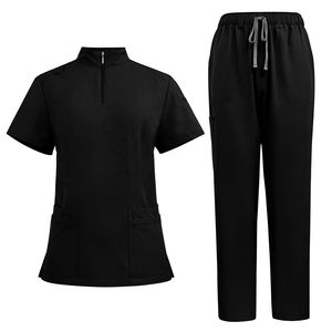 Ensemble de vêtements médicaux en tissu tissé unisexe en gros, polyester et élasthanne, pour les médecins et les infirmières, vêtements de travail pour l'hôpital - Product Image 3