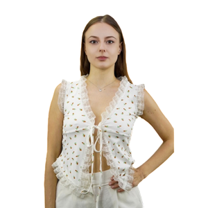 2025 Summer Floral Casual Tank Top Pajamas Set for Women Ladies' T-Shirts Vest Simple Sexy Soft Fabric Wholesale Thailand