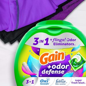 Paquetes de Detergente para Ropa Gain Flings con Protección contra Olores, 60 Unidades, Aroma Super Fresco, Paquetes de Detergente HE 3 en 1 - Product Image 5
