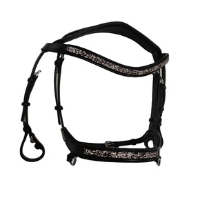 Bride de cheval intelligente en cuir anatomique Adams Tack nouvellement conçue en cuir véritable pur or rose argent cristal équitation équestre - Product Image 2