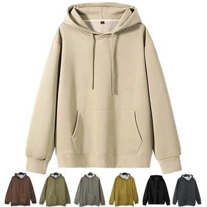Poids lourd coton hiver décontracté hommes haut couleur unie pull ample sweats à capuche sweat à manches longues haute qualité Anti-boulochage - Product Image 2