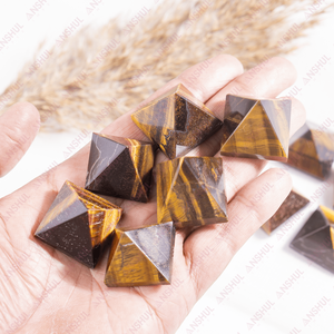 Venta al por mayor de pirámides mini de ojo de tigre premium para meditación y decoración - Product Image 2