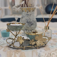 Porte-encens en métal, style Moyen-Orient, design moderne, brûleur d'encens Bukhoor, ensemble pour parfumer la maison