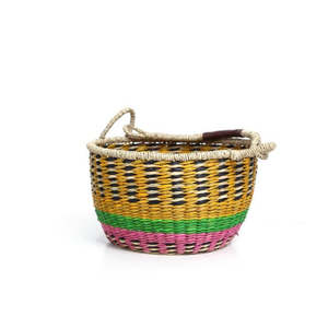 High Quality Bohemian Decorative Bolga <b>Seagrass</b> African <b>Basket</b> Handmade <b>Storage</b> <b>Basket</b> with Handle - Product Image 3