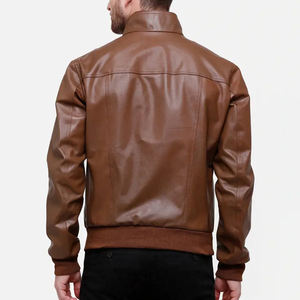 Chaqueta de cuero para hombre con cremallera completa, la más vendida, personalizada, de invierno, estilo motociclista, al por mayor - Product Image 3