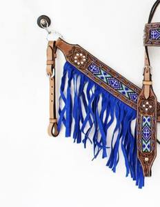 หัวอานแบบตะวันตกและปลอกคอหน้าอกหนังวัวทำจากไนลอนคุณภาพดีดีไซน์เป็นเครื่องมือสำหรับขี่ม้า - Product Image 6