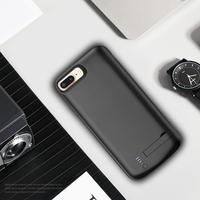 Étui de batterie intelligent sans fil mince 8000 mAh avec charge rapide, sortie audio, batterie externe pour téléphone portable, câble, protection multi-fonctions