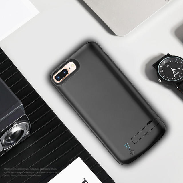 8000mAh Slim Wireless Charging Smart Battery Case Quick Charge Audio Output Mobile Phone High Capacity Power Bank Cable 12-Month