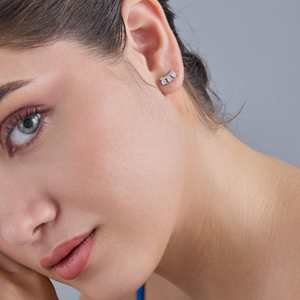Straightforward Elegance 92.5 <b>Sterling</b> <b>Silver</b> Geometric <b>Stud</b> & Hoop Earrings Trendy Engagement Wedding Party Gift - Product Image 3
