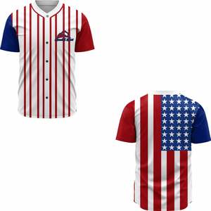 Maillot national américain de baseball personnalisé imprimé par sublimation respirant évacuant l'humidité, vente en gros d'uniformes de vêtements de sport - Product Image 3