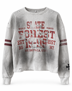Custom Clothing Manufacturer <b>Men</b> Waffle Knit <b>Thermal</b> Long Sleeve T Shirt Vintage Wash Sun Fade Cropped Crew Neck Streetwear <b>Top</b> - Product Image 1