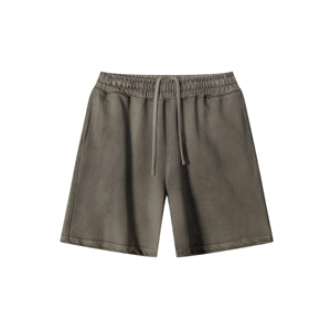 กางเกงขาสั้นผ้าฝ้ายบริสุทธิ์สำหรับผู้ชายกางเกงขาสั้นลำลองสีจางแบบลำลองสำหรับฤดูร้อน - Product Image 2