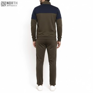 Survêtement à fermeture éclair en coton à manches longues pour hommes, nouveau style streetwear, deux pièces confortables, survêtements de luxe pour hommes, de couleur unie - Product Image 2