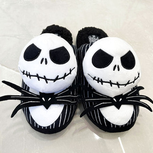 Dessin animé maison hiver maison mode Halloween crâne <span class=keywords><strong>Jack</strong></span> poupée pantoufle Super doux peluche avec PP coton plus chaud pour hommes enfants - Product Image 5