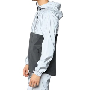 Veste zippée en nylon léger 100% Survêtement en nylon pour hommes Ensemble coupe-vent Logo imprimé réfléchissant personnalisé d'usine 2026 - Product Image 3