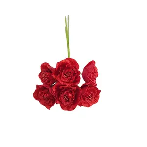नई 6pcs गुच्छा मिनी गुलाब का फूल गुलदस्ता कृत्रिम फूल शादी की सजावट