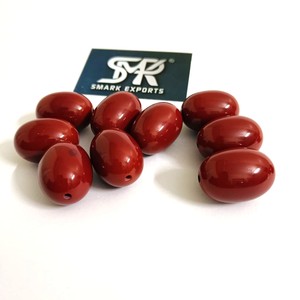 Cuentas de resina ovaladas Burdeos de primera calidad, cuentas artesanales ligeras, ideales para collar de pulsera de joyería DIY y accesorios hechos a mano - Product Image 1