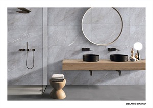 Azulejos de porcelana vitrificada Premium de 600x1200mm | Belaris Bianco-Acabado tallado | Azulejo de 24x48 pulgadas para interiores de lujo - Product Image 3