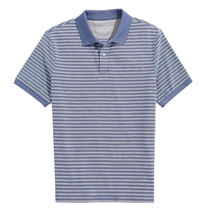 เสื้อยืดโปโลสำหรับผู้ชายเสื้อยืดแขนสั้นลายทางทรงสลิมฟิตแบบกำหนดเอง - Product Image 1