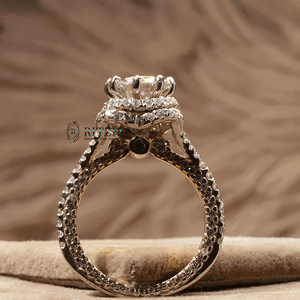 Round Cut Moissanite Cute Sterling Silver Prong Setting Engagement <b>Ring</b> for Women - Product Image 3
