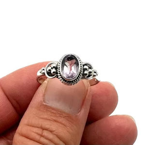 Bague en pierre précieuse d'améthyste Bijoux pour femmes Bijoux en argent style Boho Argent sterling 925 Tendance Bague faite main Cadeau pour elle - Product Image 1