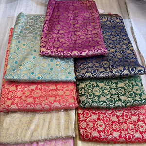 Luxury Banarasi Silk <strong>Brocade</strong> <strong>Fabric</strong> Premium Quality Handwoven <strong>Jacquard</strong> Textile Knitted for Boys Ethnic Wear <strong>Upholstery</strong> Designer - Product Image 1