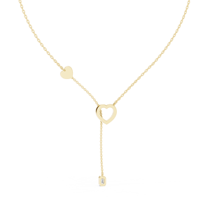 Collar con Colgante de Diamante Cultivado en Laboratorio con Corte Redondo en Forma de Corazón Abierto, Oro Sólido de 14K/18K, Corte Esmeralda, DEF VVS, Joyería Fina, Regalos para Mujer - Product Image 5