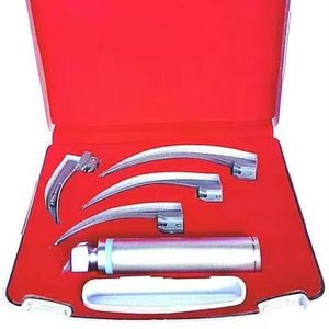 Juego de laringoscopio Macintosh totalmente autoclavable fibra óptica de acero inoxidable 4 cuchillas CE aprobado diagnóstico laringe quirúrgica - Product Image 1