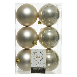 Amicasa Juego de 6 Bolas de Navidad de Plástico con Perlas de 8 cm, Adornos para Árbol de Navidad 9022065 - Product Image 1