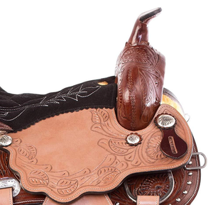 Selle Western en cuir véritable de qualité supérieure pour les courses de barils et l'équitation - Product Image 4